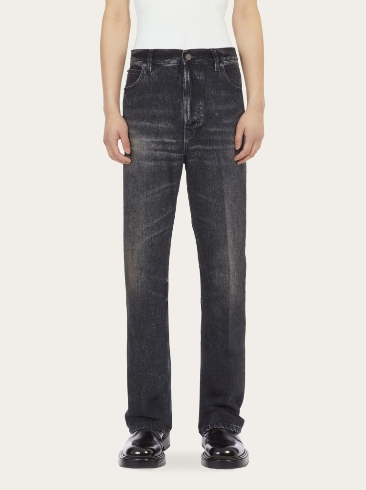Ferragamo Five Pocket Trousers In Black