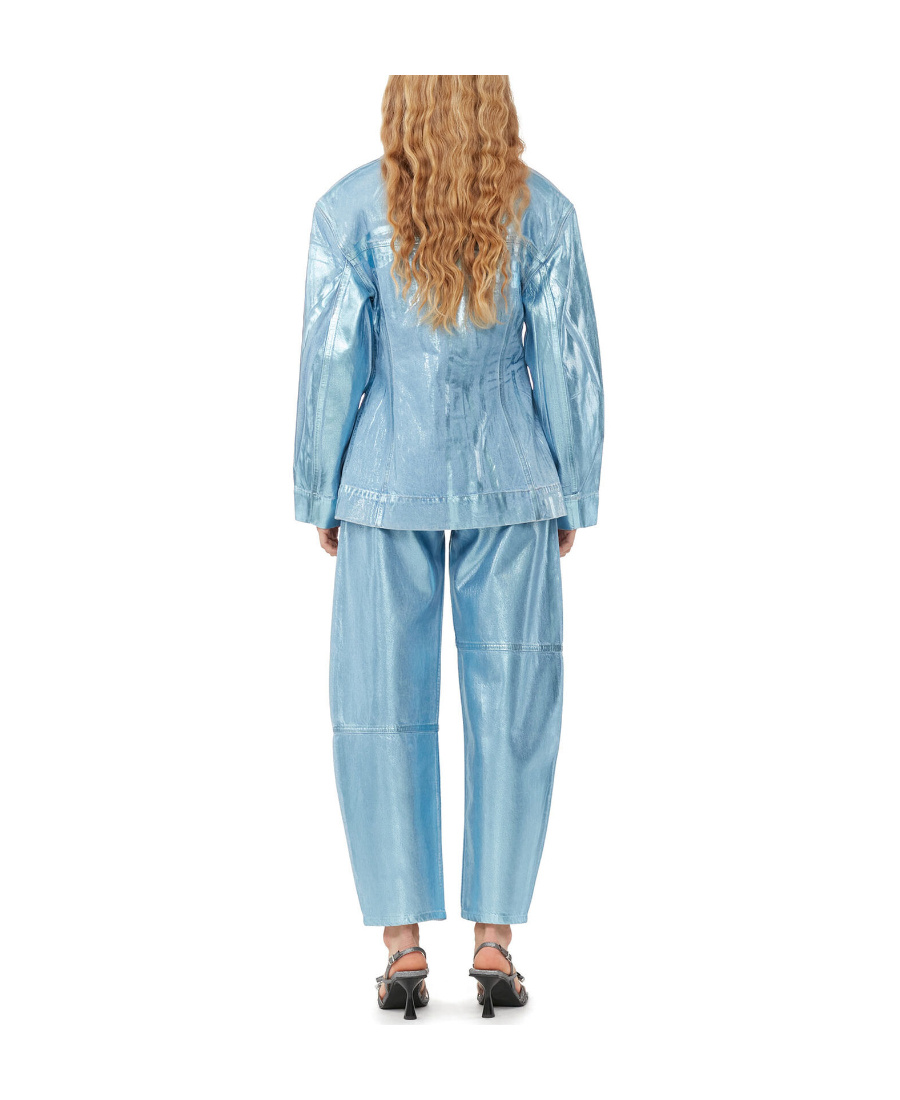 Ganni Woman Denim Outerwear Blue Size 4 Organic Cotton In Blue