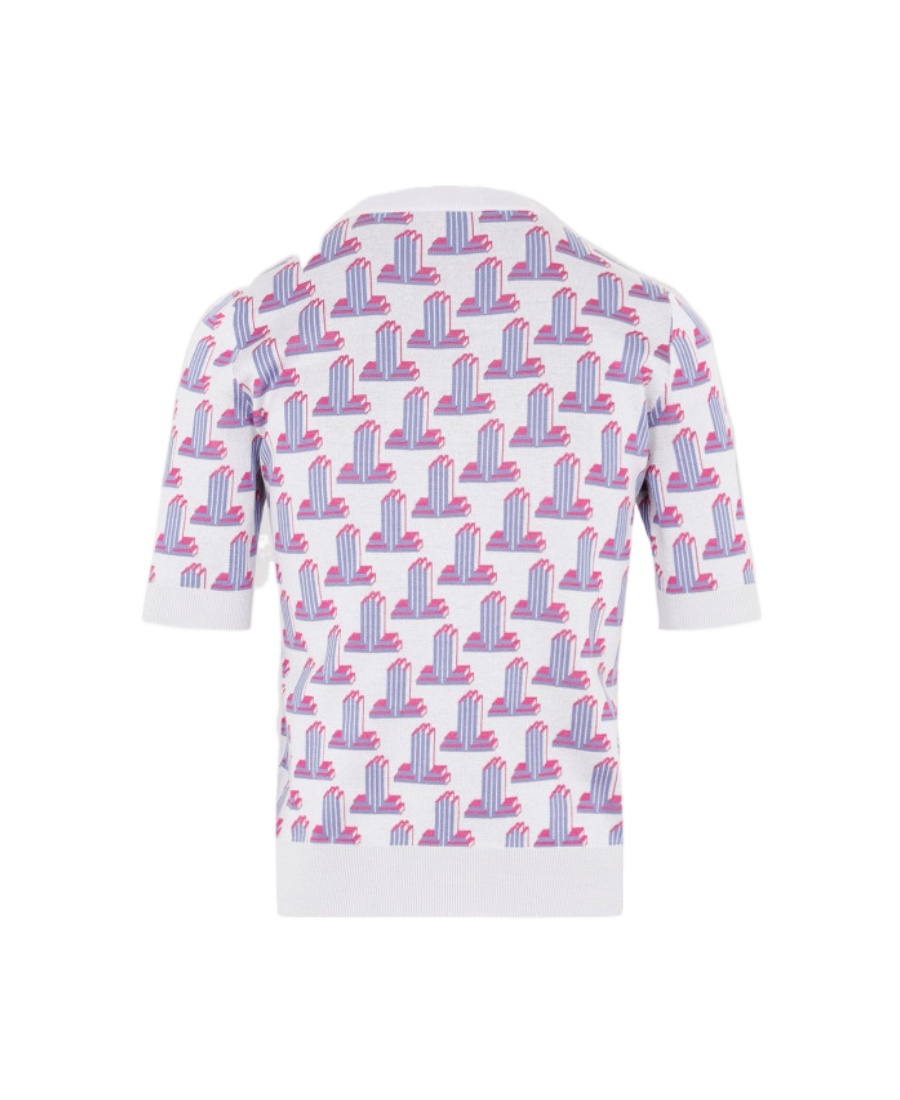 Lanvin Pattern Knitted T-shirt In White