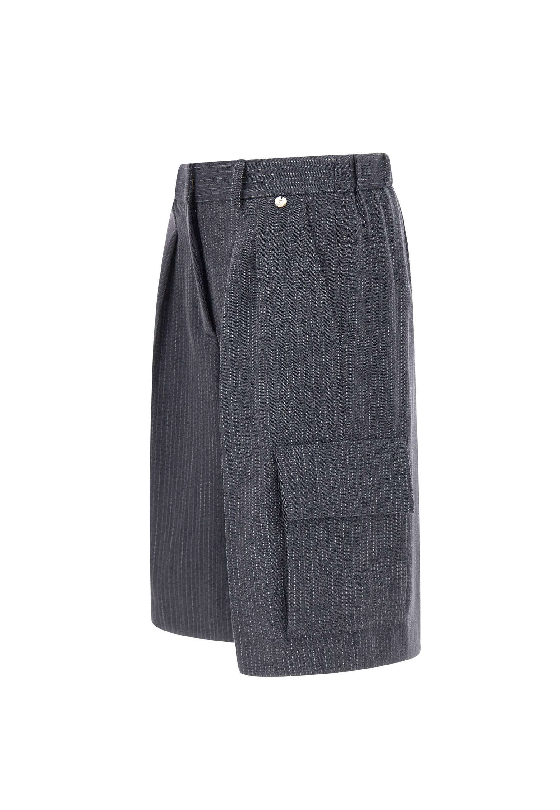 Liu •jo Pinstripe Cargo Shorts In Blue