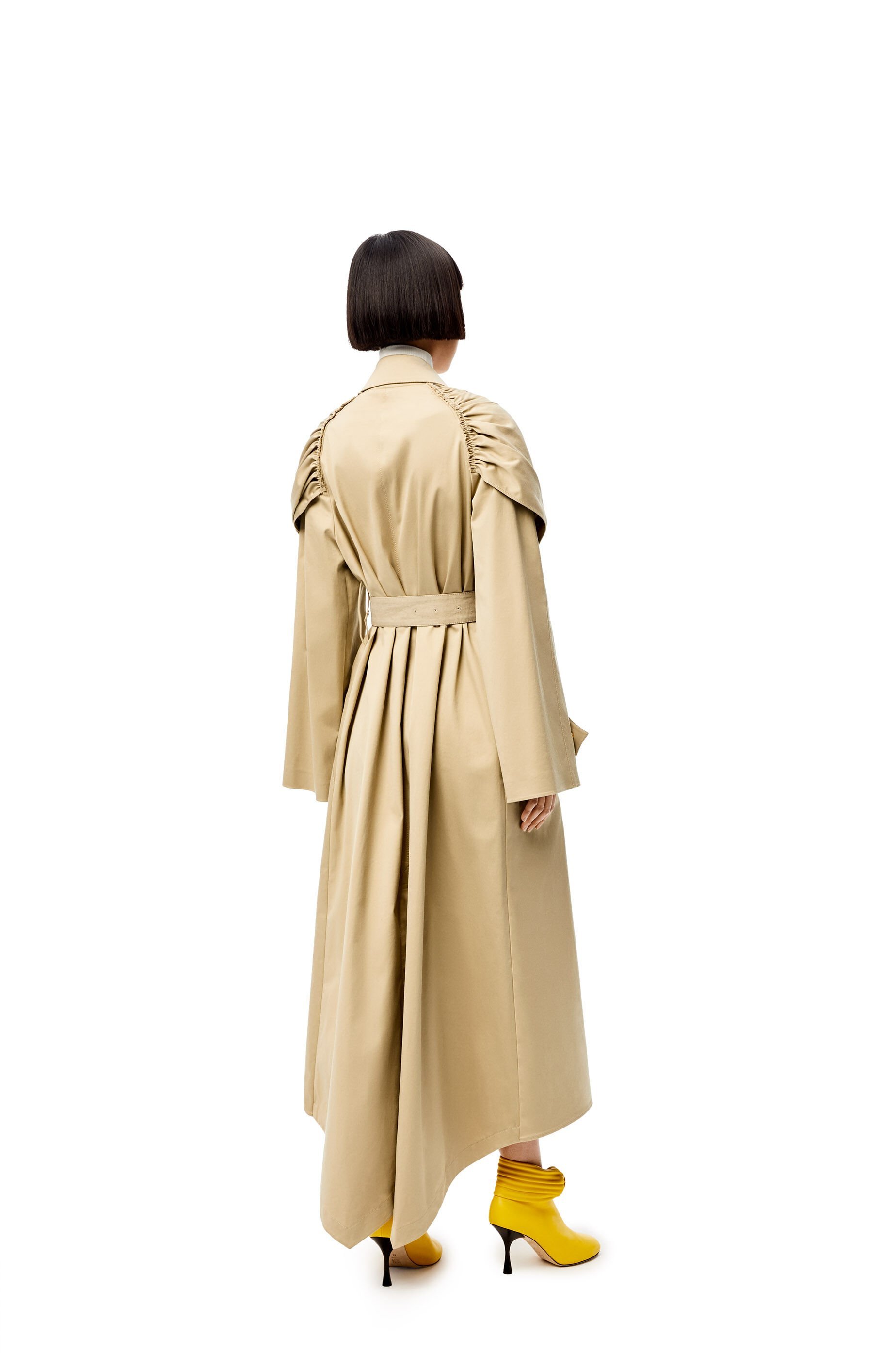 Loewe Buckle Trench Coat In Nude