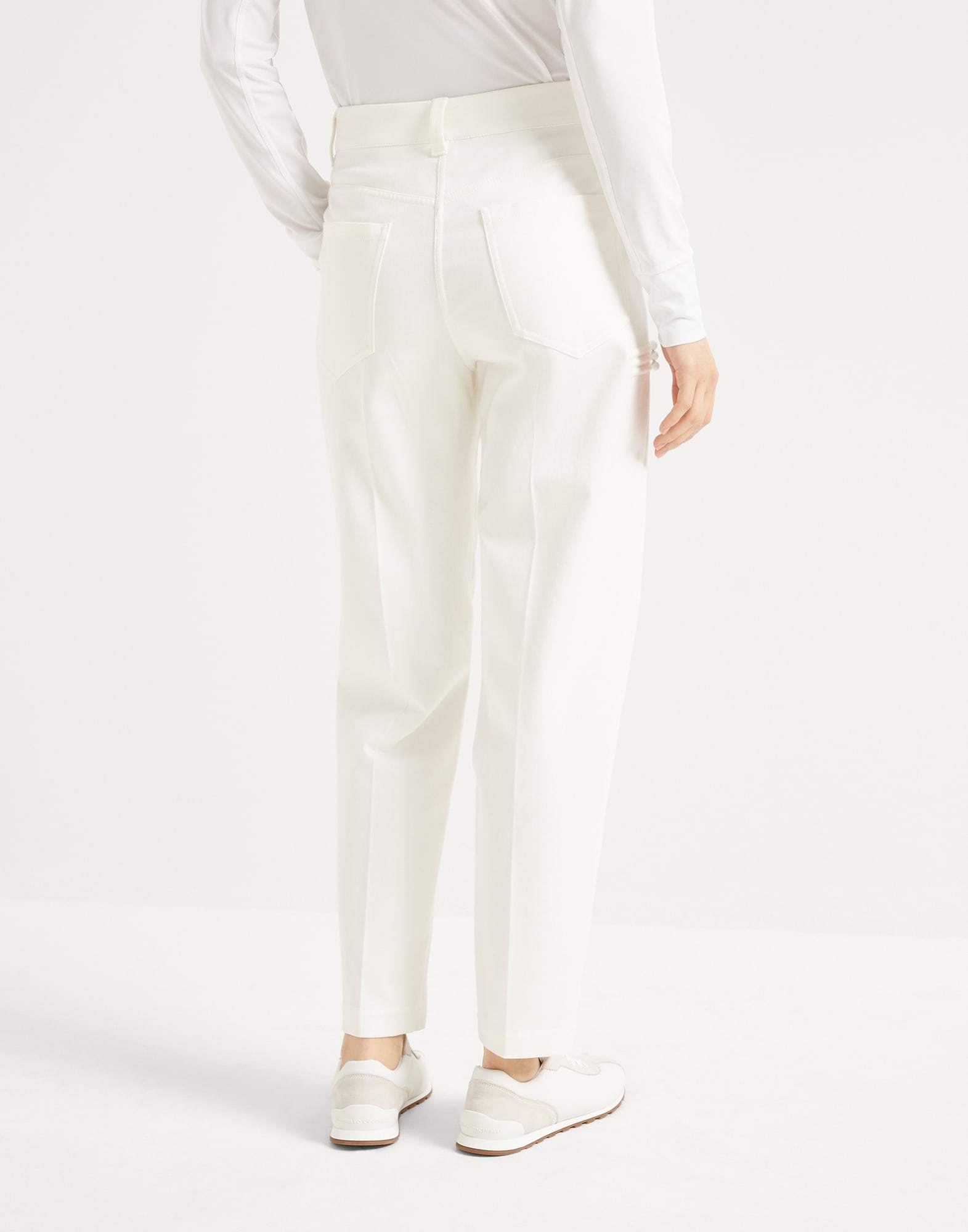 Brunello Cucinelli Logo Patch Tailored Trousers In White