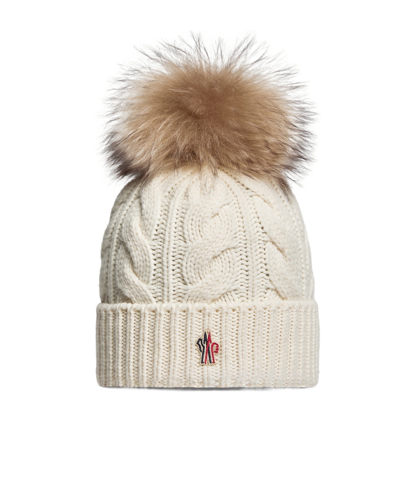 Moncler Wool  Cashmere Beanie With Pom Pom In Neutral