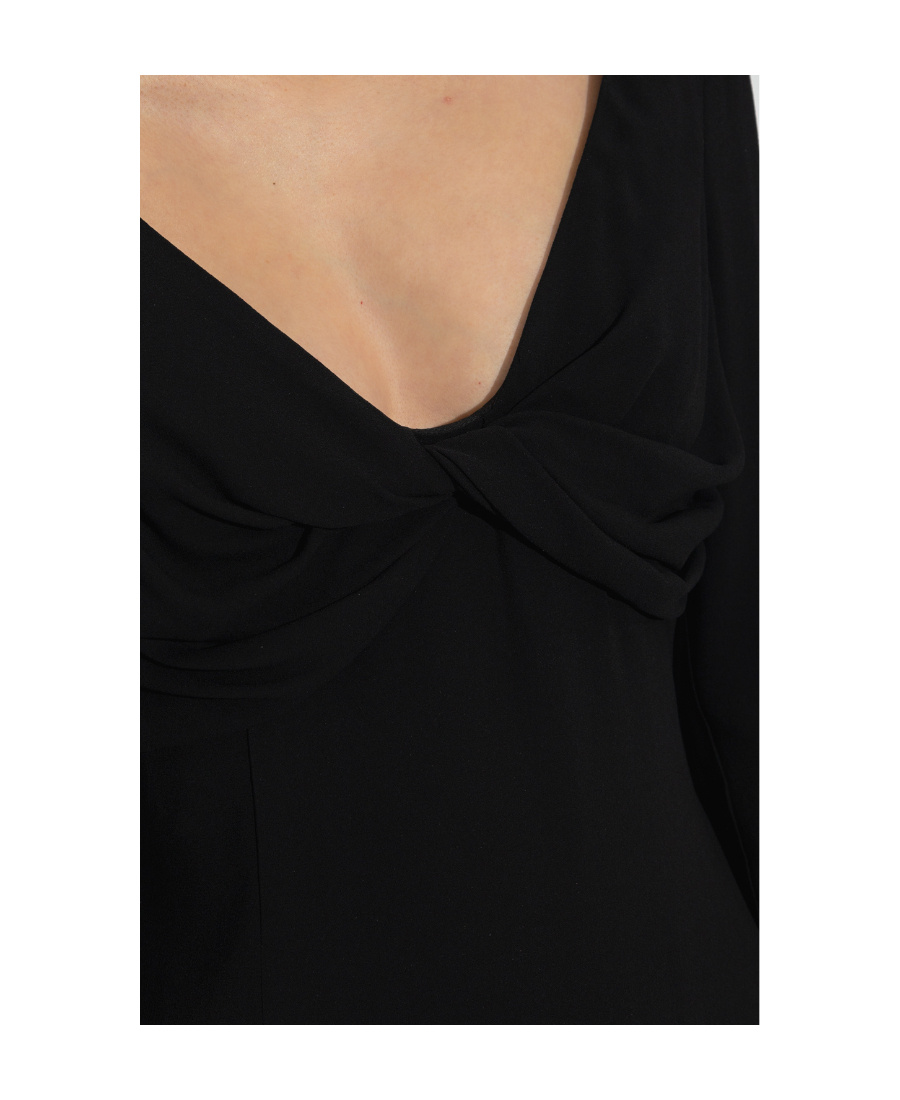 Blumarine Long-sleeve V-neck Minidress In Black