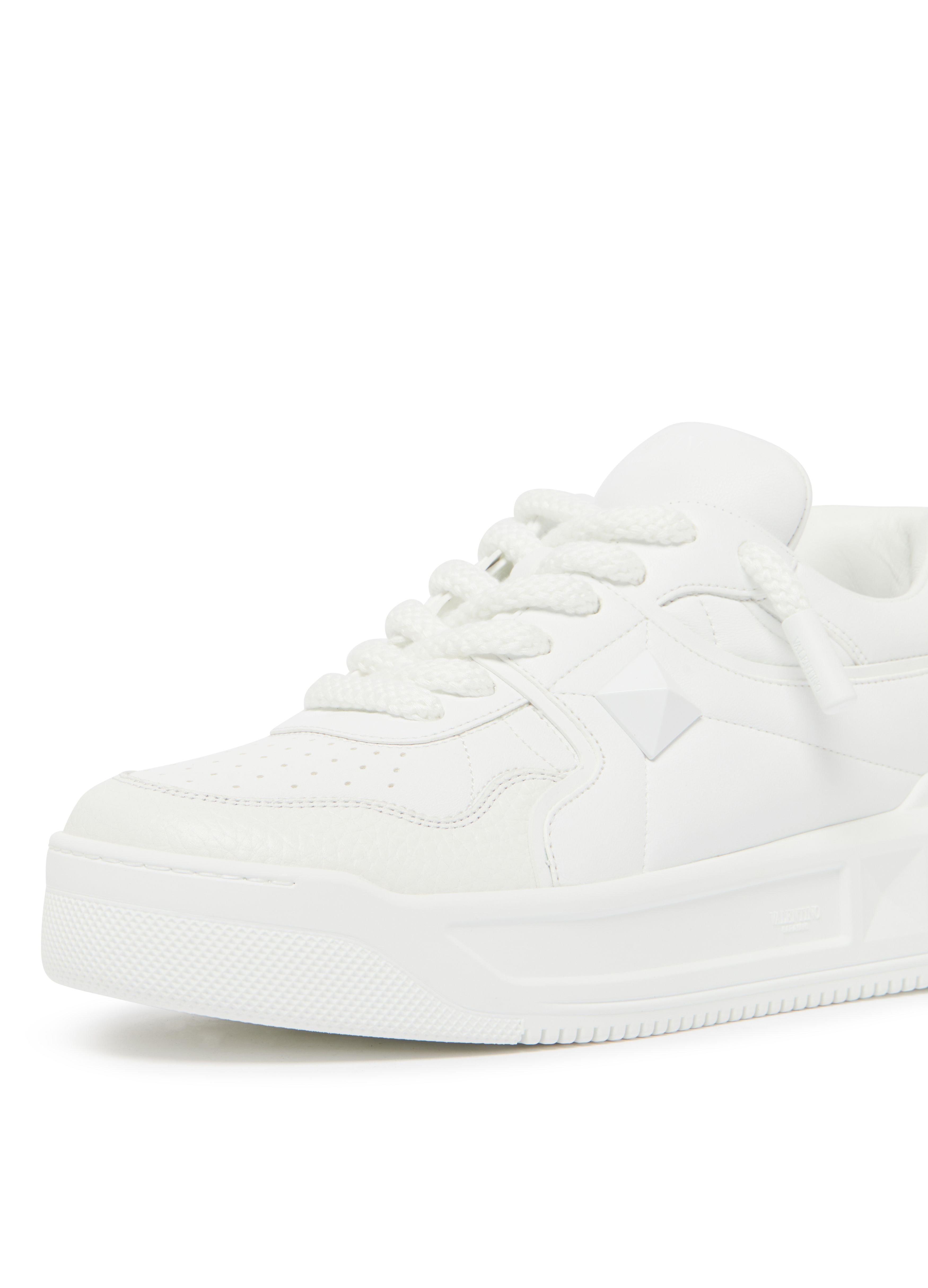 Shop Valentino One Stud Xl Low-cut Casual Shoes In White