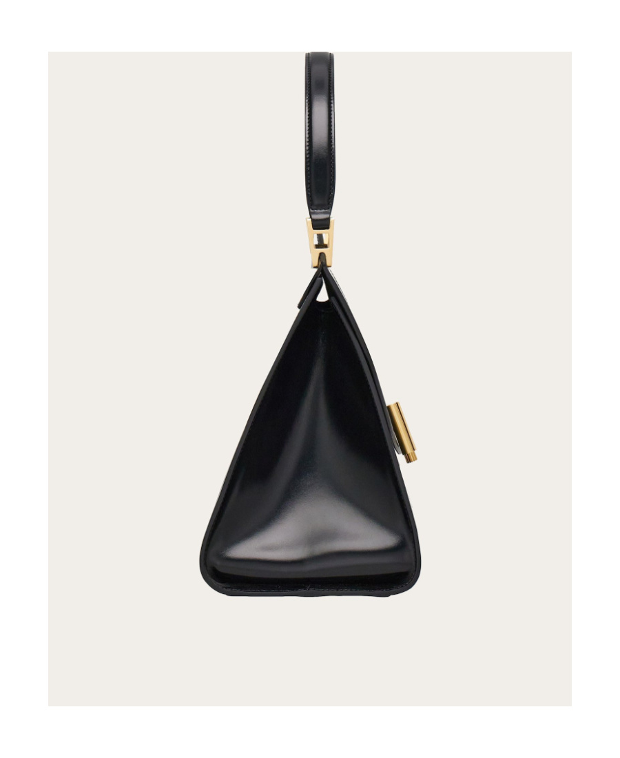 Ferragamo Black Geometric Tote Bag In Black