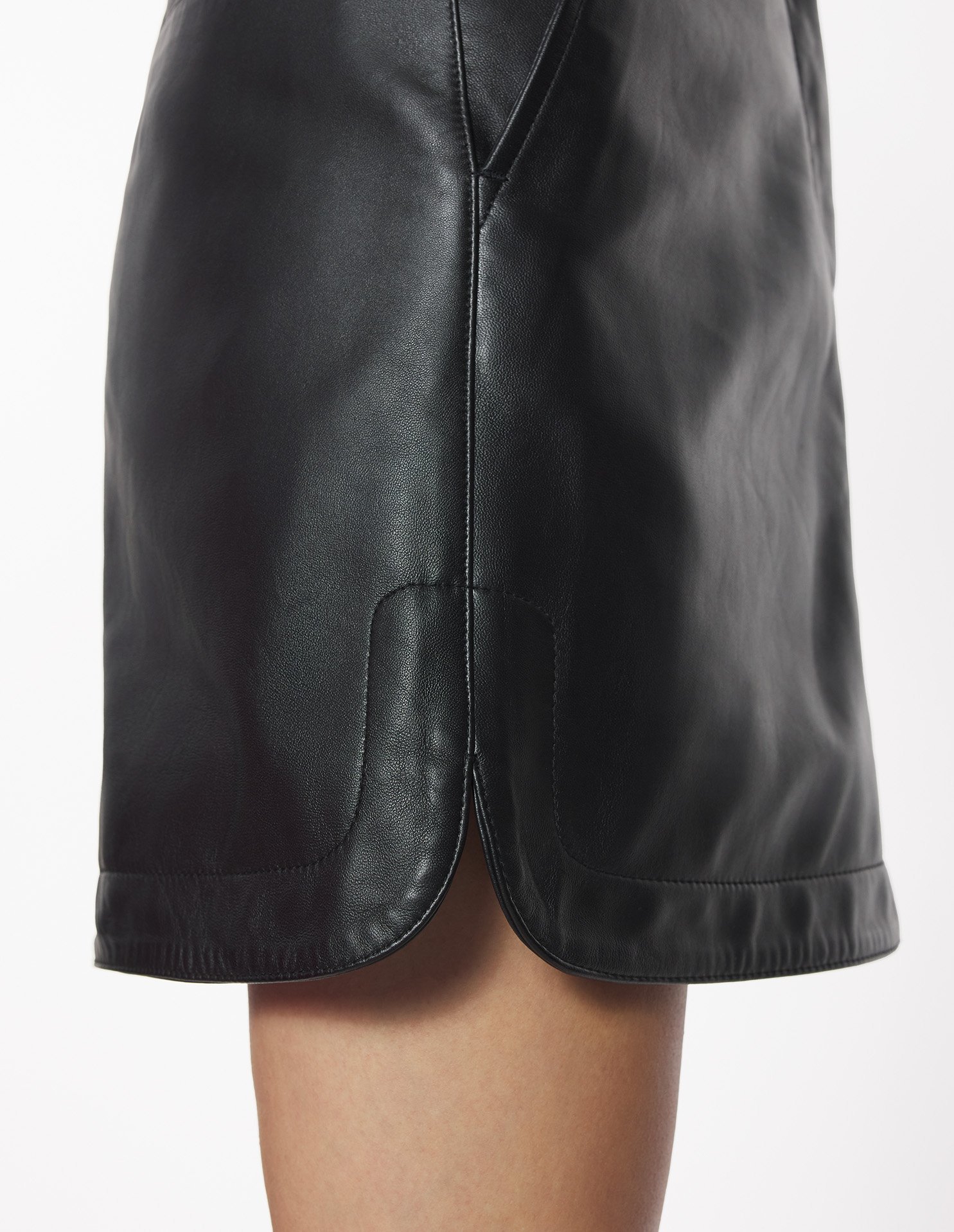 Maison Kitsuné Leather Skirt In Black