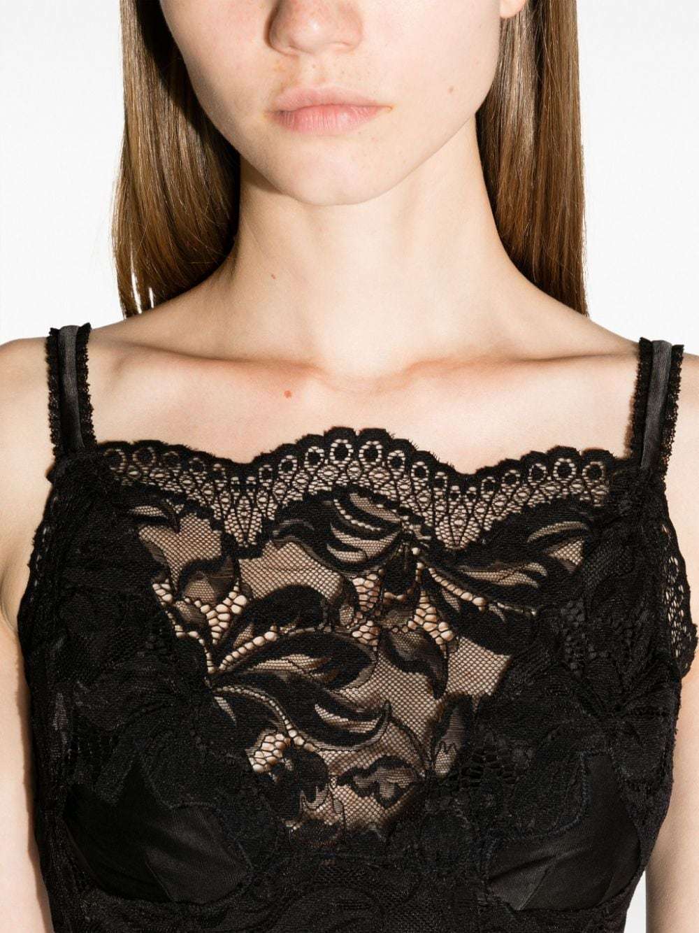 Rabanne Lace-detail Cropped Top In Black