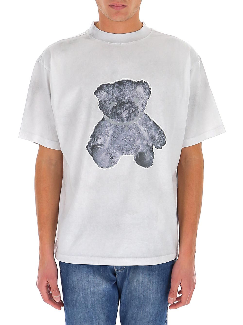 We11 Done Negative Teddy Print T-shirt In White