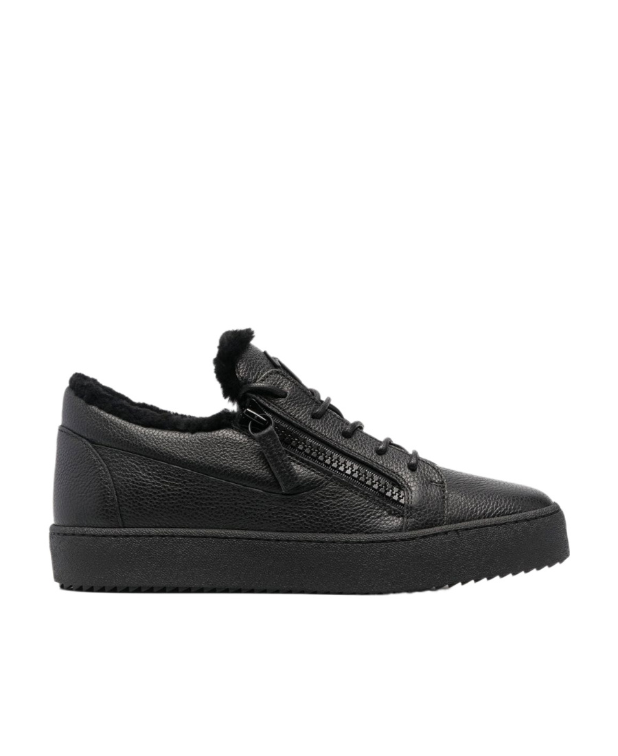 Shop Giuseppe Zanotti May London Leather Sneakers In Black