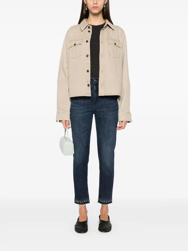 Dondup Denim Trousers With Belt Loops In Blue
