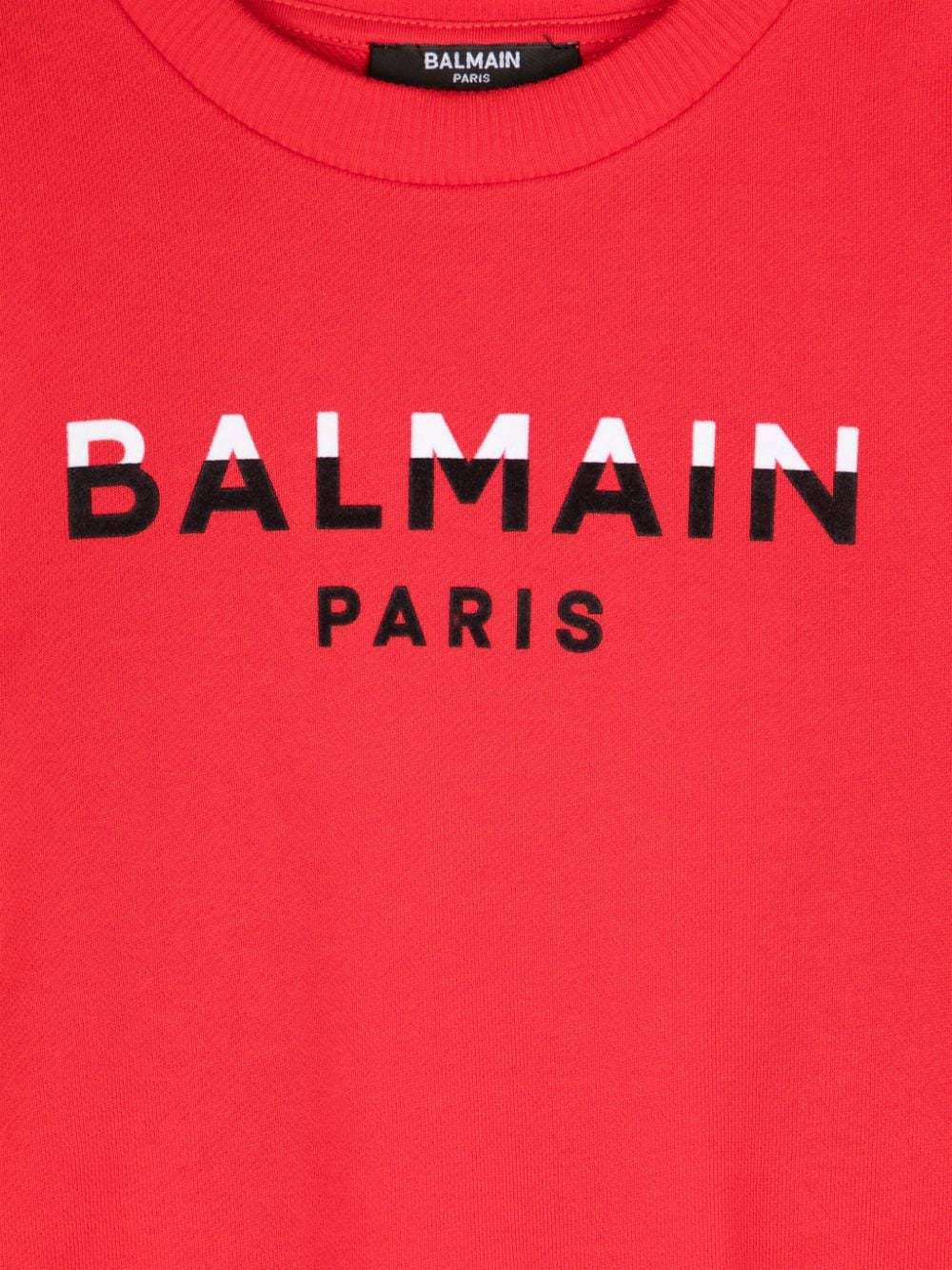 Balmain Logo-print Cotton Sweatshirt In Red