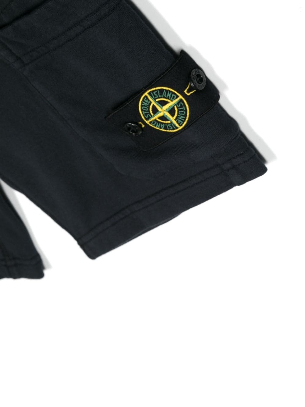 Stone Island Compass Cotton Cargo Shorts In Blue