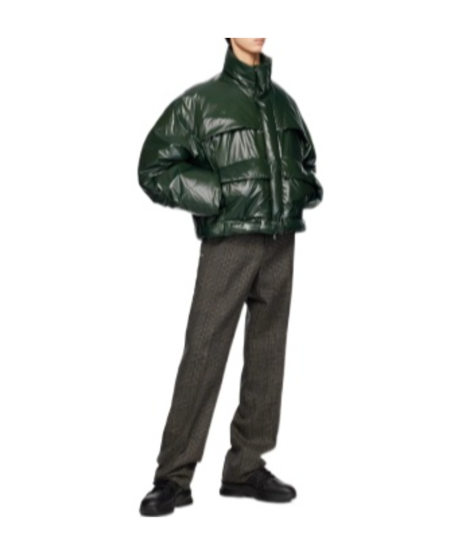 Wooyoungmi Green Zip Down Jacket In Black