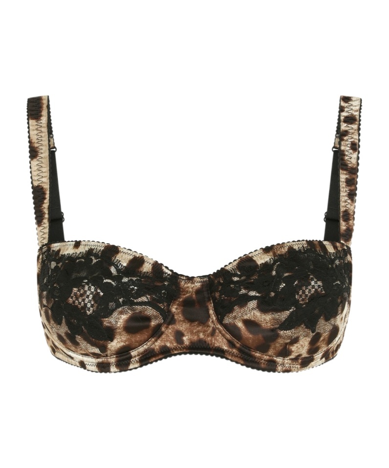 DOLCE & GABBANA LEOPARD-PRINT BALCONETTE BRA