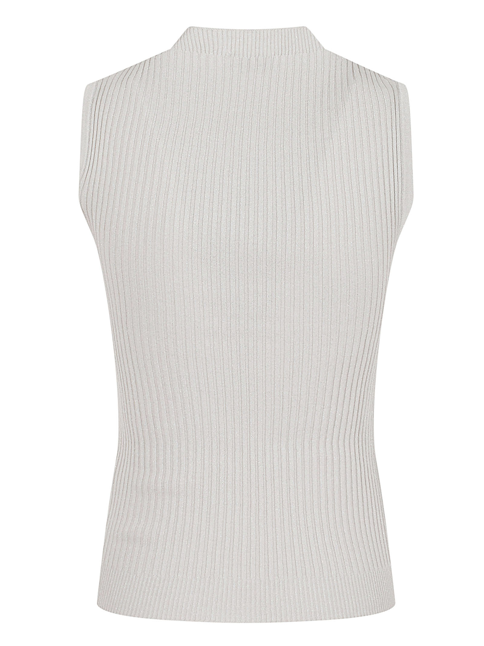 Peserico Crew-neck Ribbed Knitted Top In Gray
