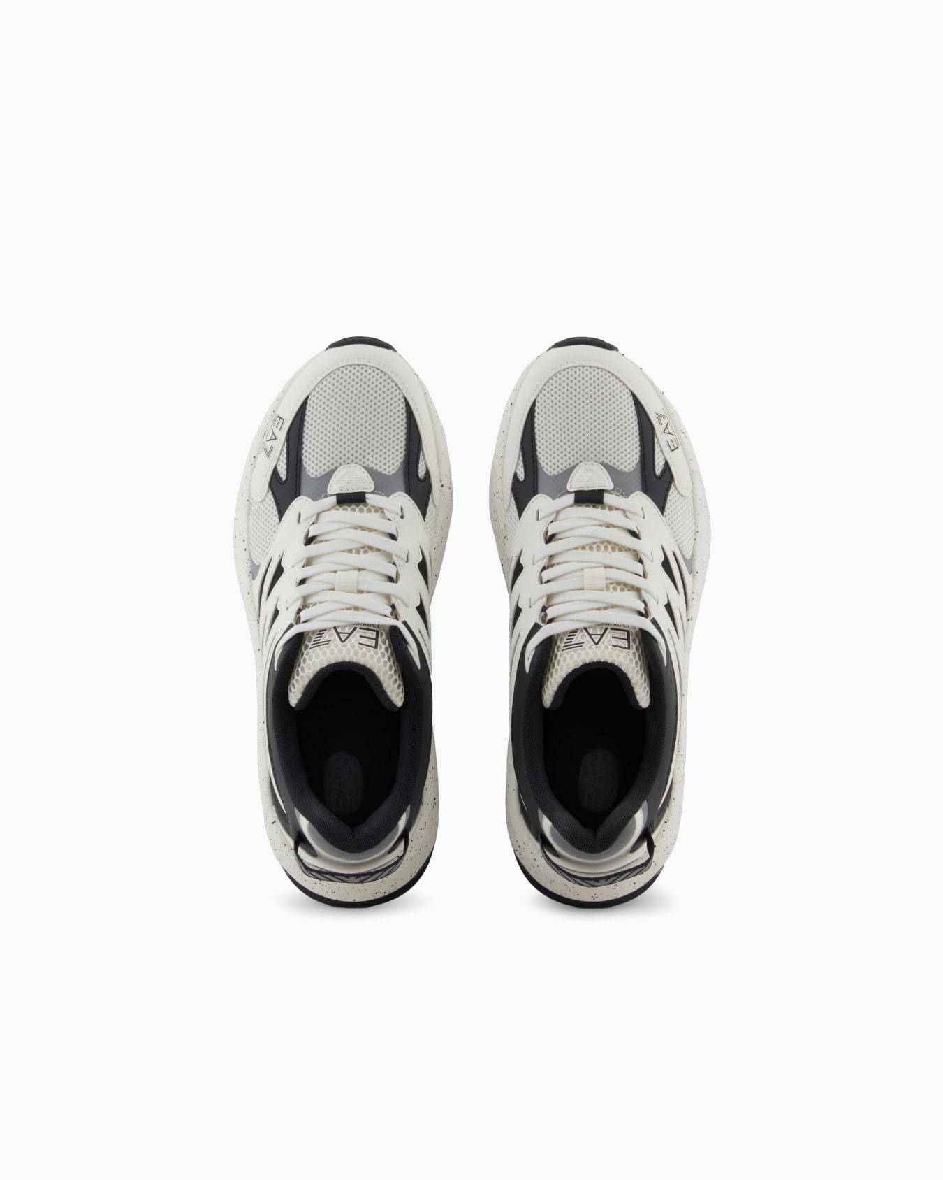 Ea7 Esh Sneakers With Logo Print In White