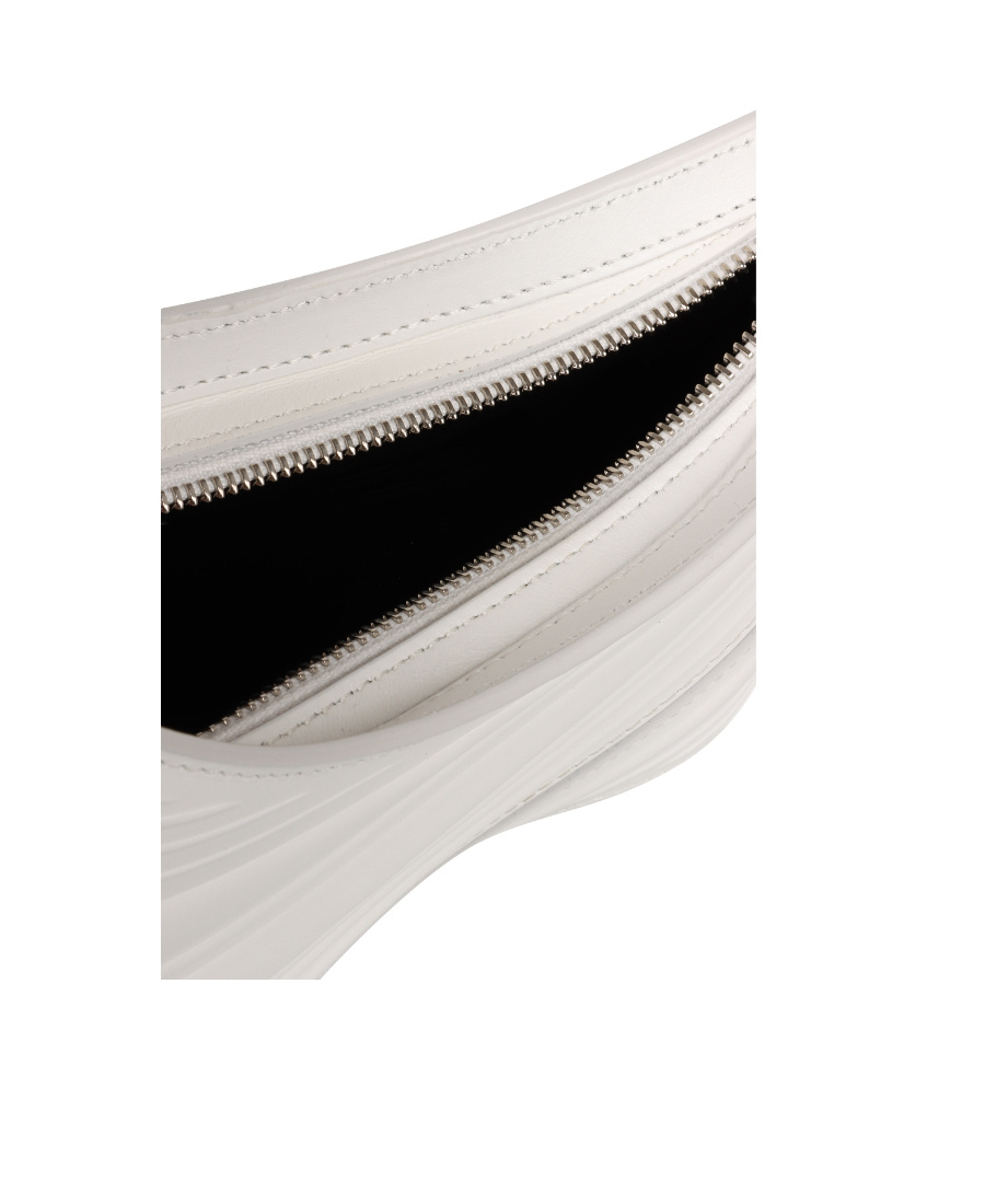 Mugler Small Spiral Curve 01 Shoulder Bag In White