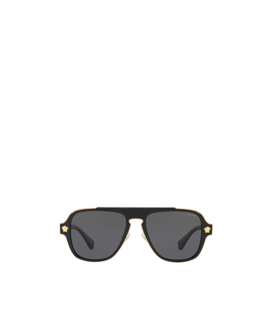 Versace Medusa Charm 56mm Square Sunglasses In Gray