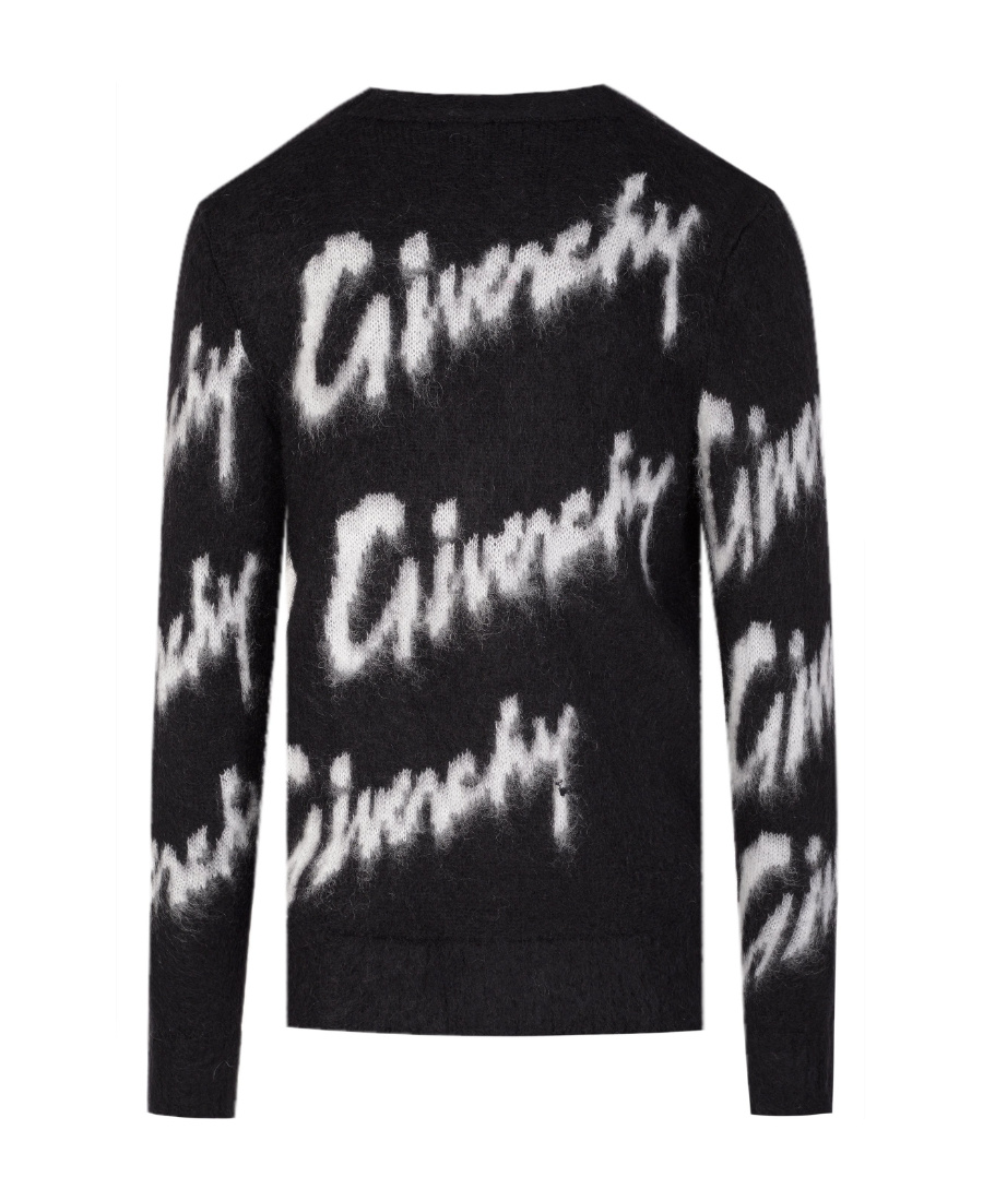 Givenchy Logo Embroidered Crewneck Knit Jumper In Black