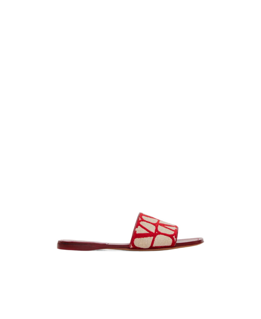 Valentino Toile Iconographe Canvas Slide In Red