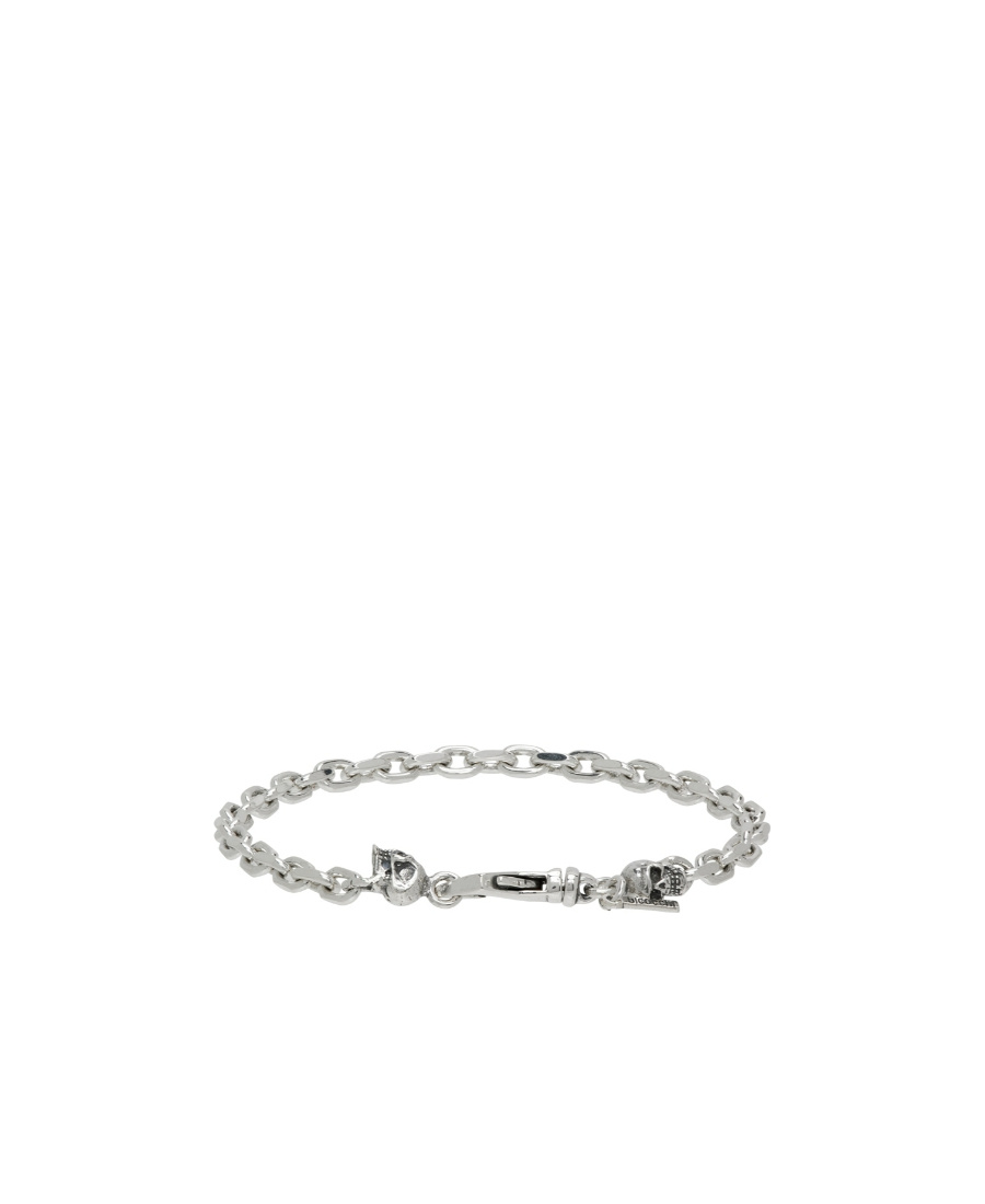 Emanuele Bicocchi Skull-charm Chain Bracelet In Gray