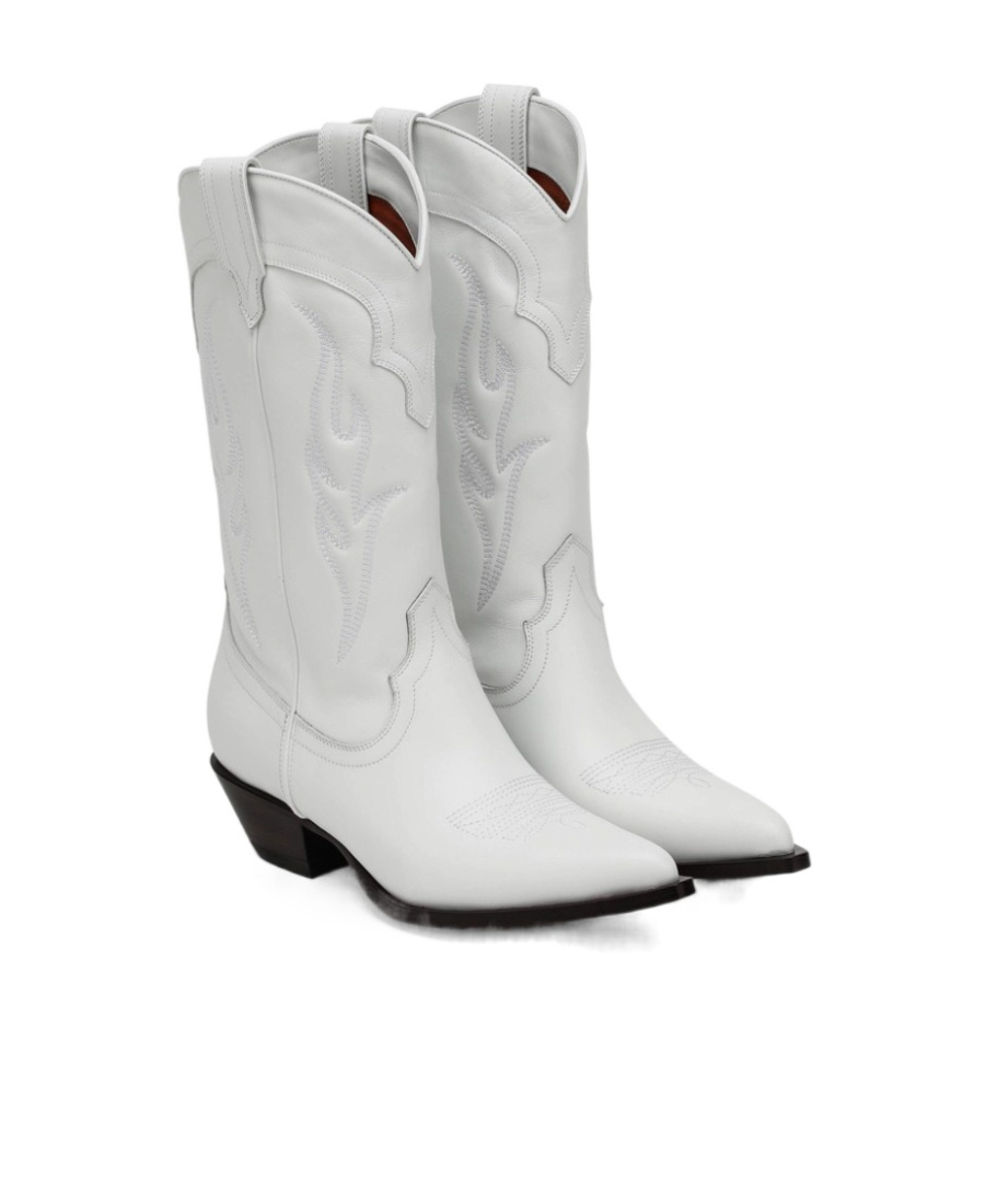 Sonora Santa Fe Leather Western Boots In White