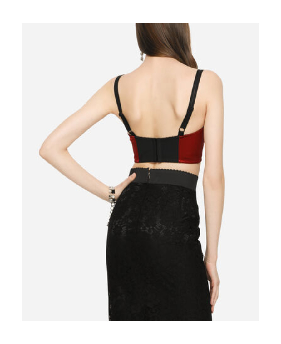 DOLCE & GABBANA LONGLINE UNDERWIRED SATIN BRA