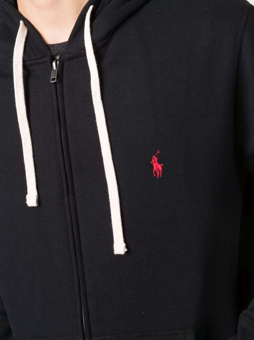Polo Ralph Lauren Zip Sweatshirt With Front Pockets And Hood In Blue
