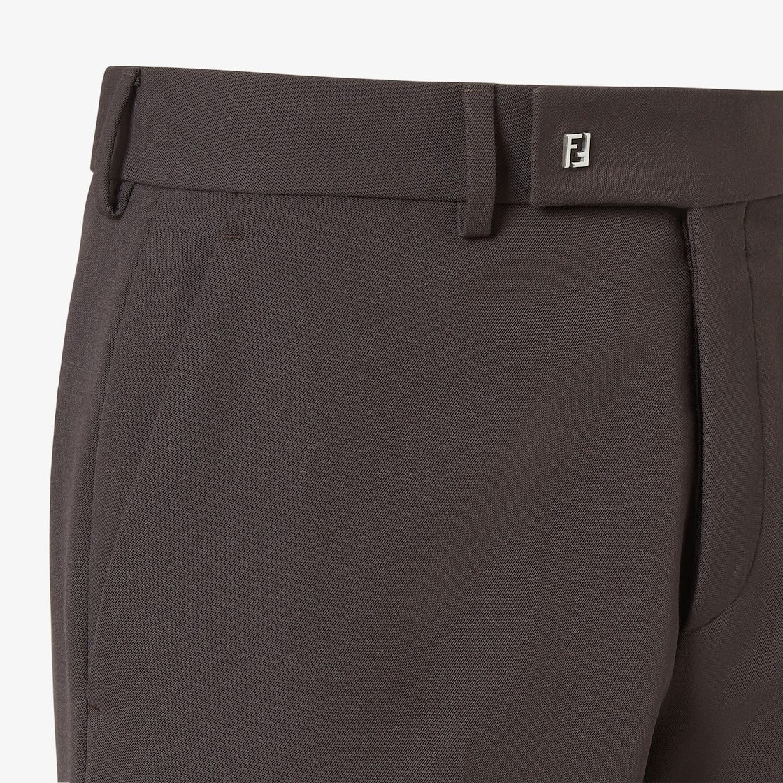 Fendi Tailored Trousers With Back Pockets And Belt Loops In Brown