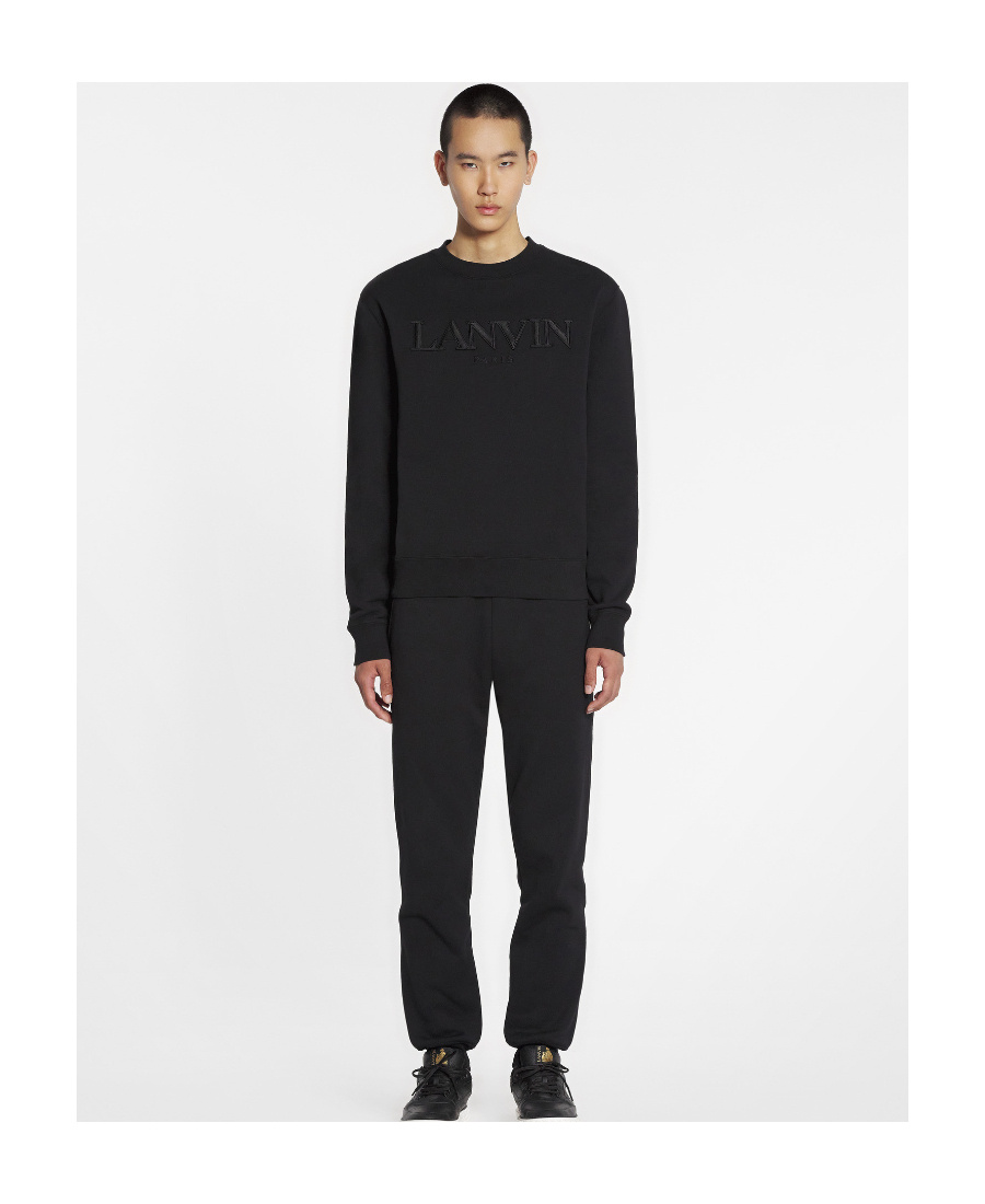 Lanvin Curb Woven Drawstring Track Pants In Black