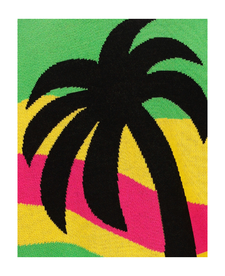 Palm Angels Palm-tree Wool-knit Jumper In Purple