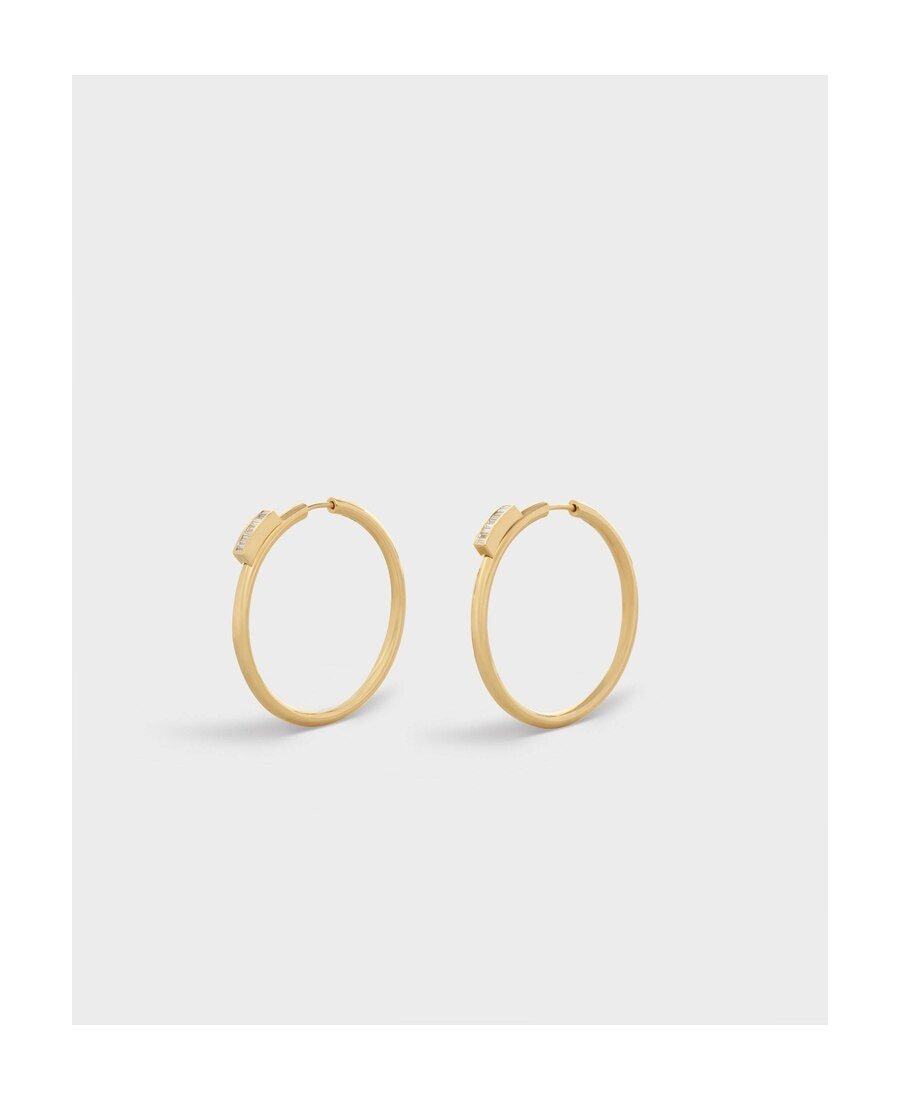 Celine Systeme Large Ring Earrings In Yellow