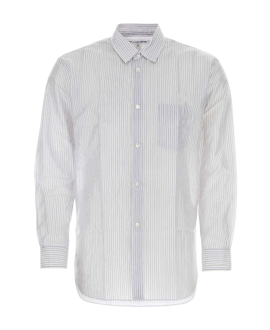 Comme Des Garçons Multi Color Embroidered Cupro Shirt In White