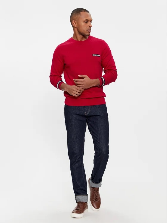 Tommy Hilfiger Long-sleeved Sweater In Red