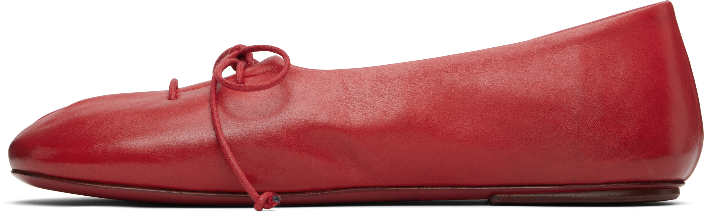 Marsèll Girella Leather Ballerina Shoes In Red