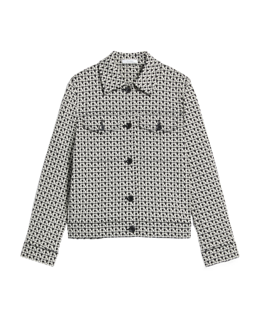 Max Mara Color-blocking Logo Casual Jacket In Gray