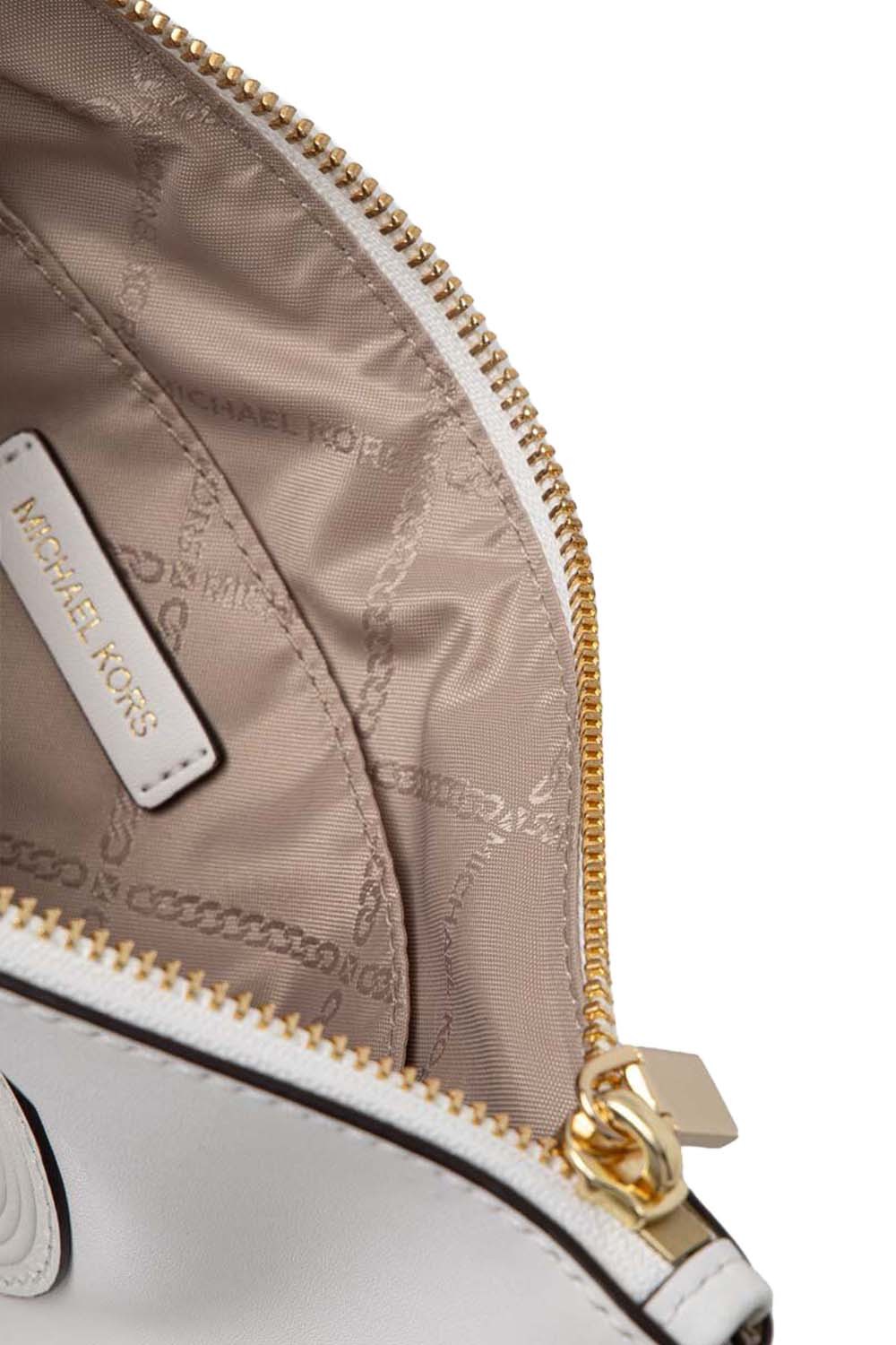 Michael Kors Large Jet Set Leather Clutch Bag In White