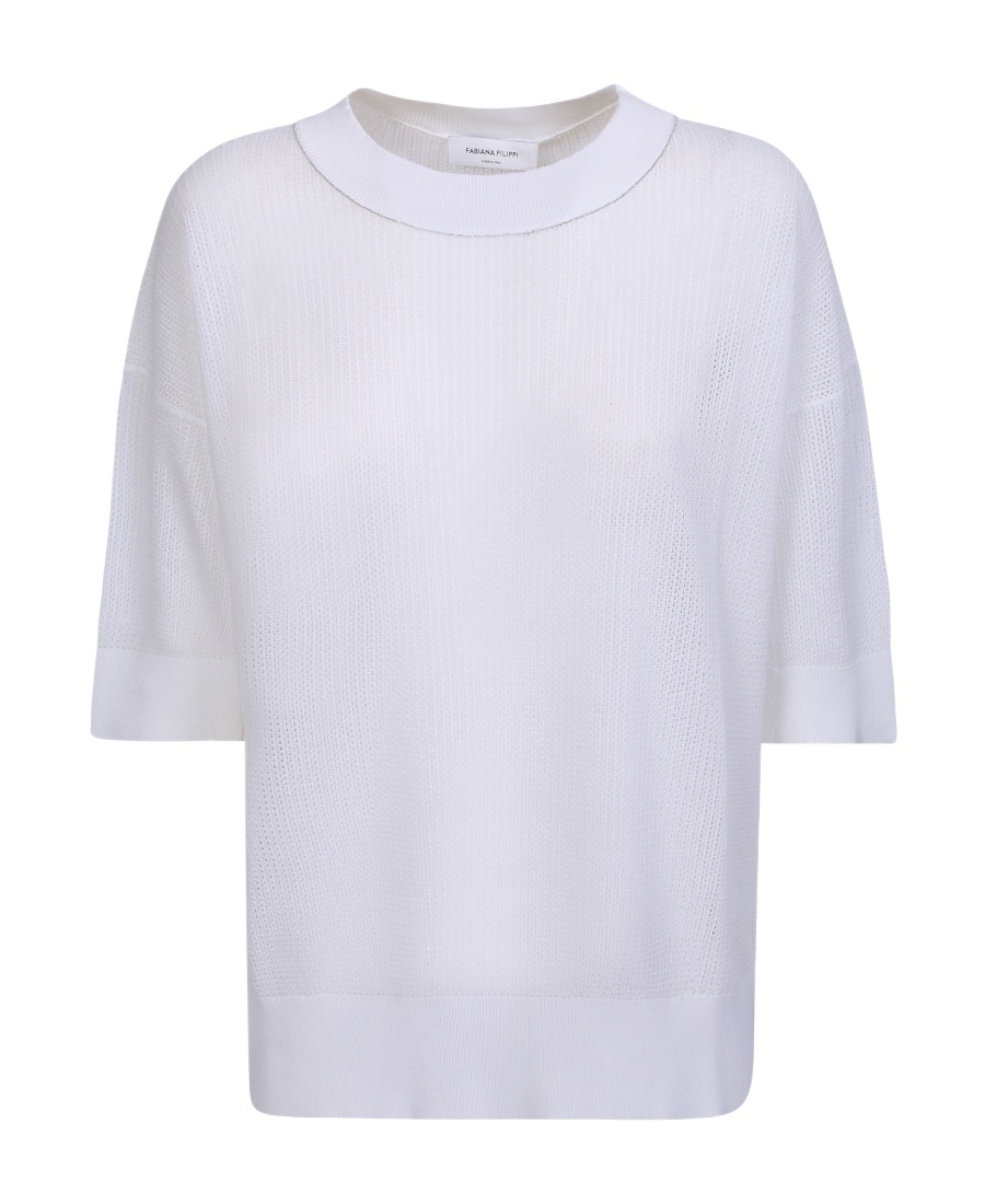Fabiana Filippi Short-sleeved Crewneck Jumper In White