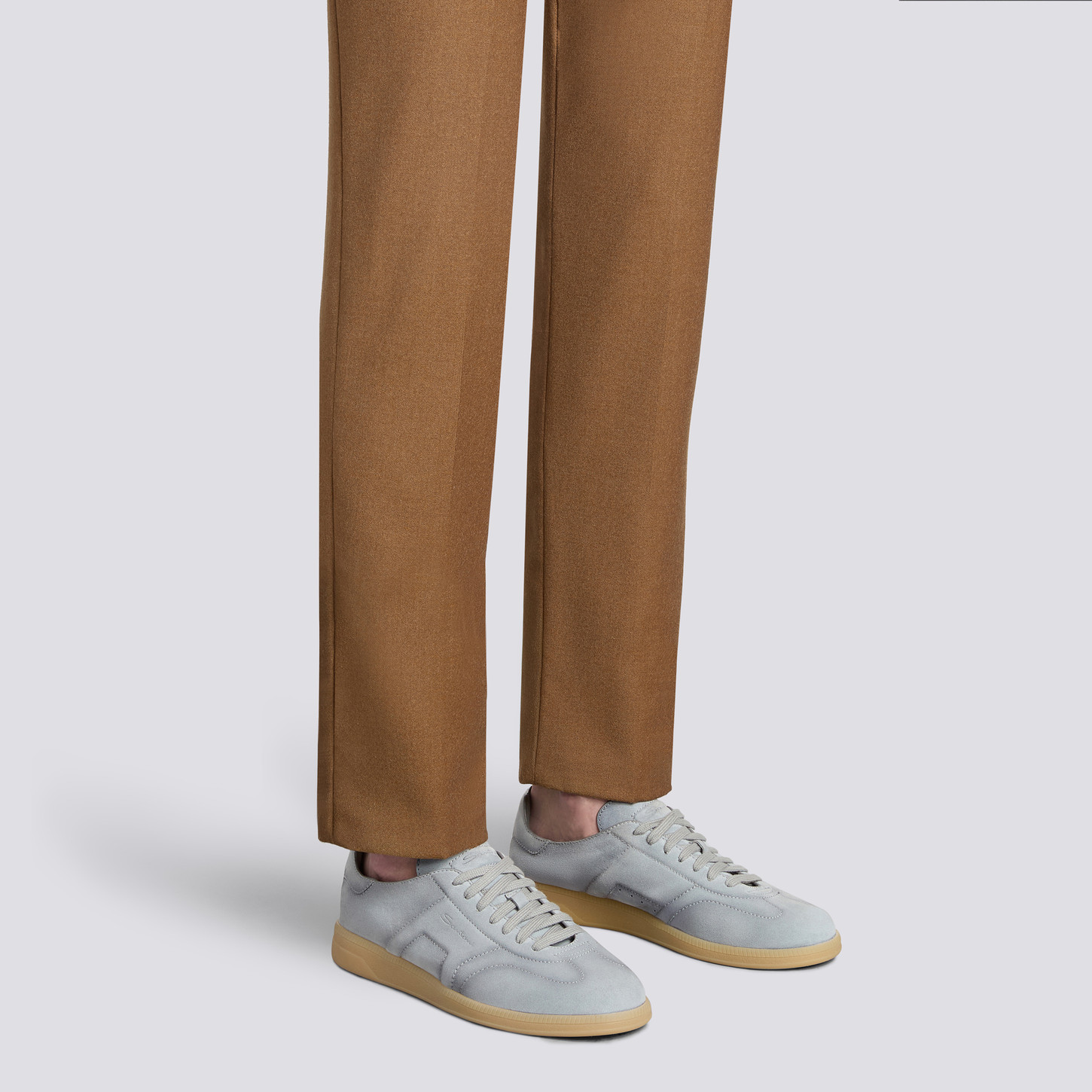 Santoni Suede Sneakers In Gray