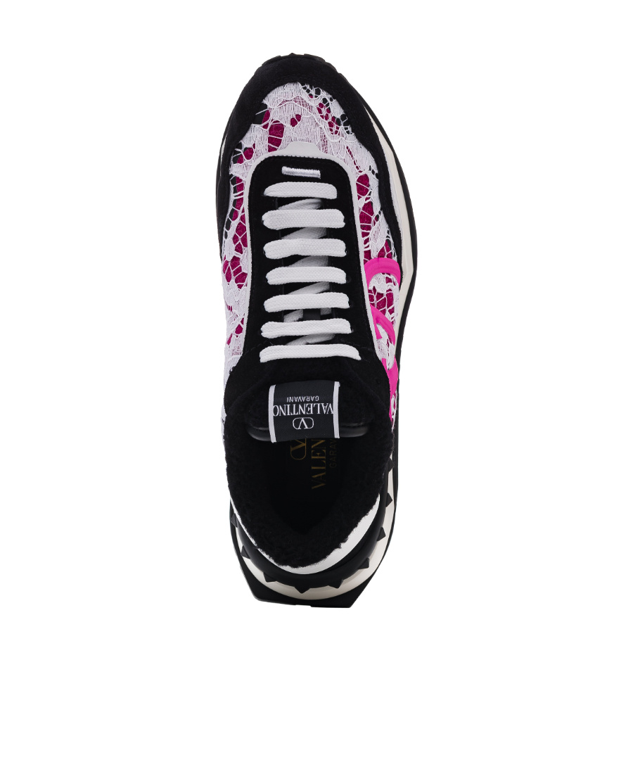 Valentino Round Head Fastened With Low-top Casual Sneakers In White