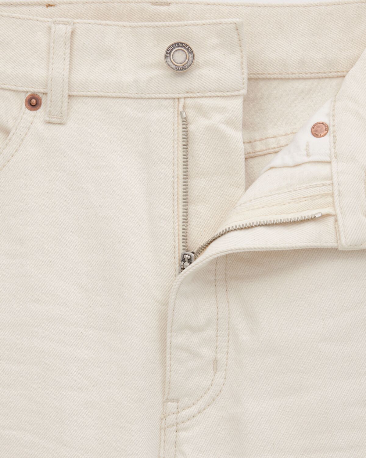 Saint Laurent 70s Jeans In Almond Colour In White