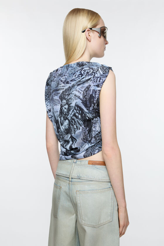 Acne Studios Printed Blouse In Blue