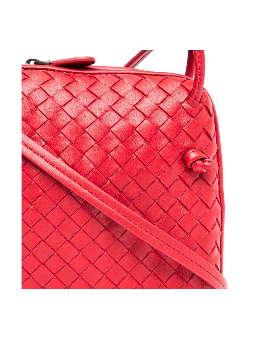 Shop Bottega Veneta Knitted Cross-body Bag In Red