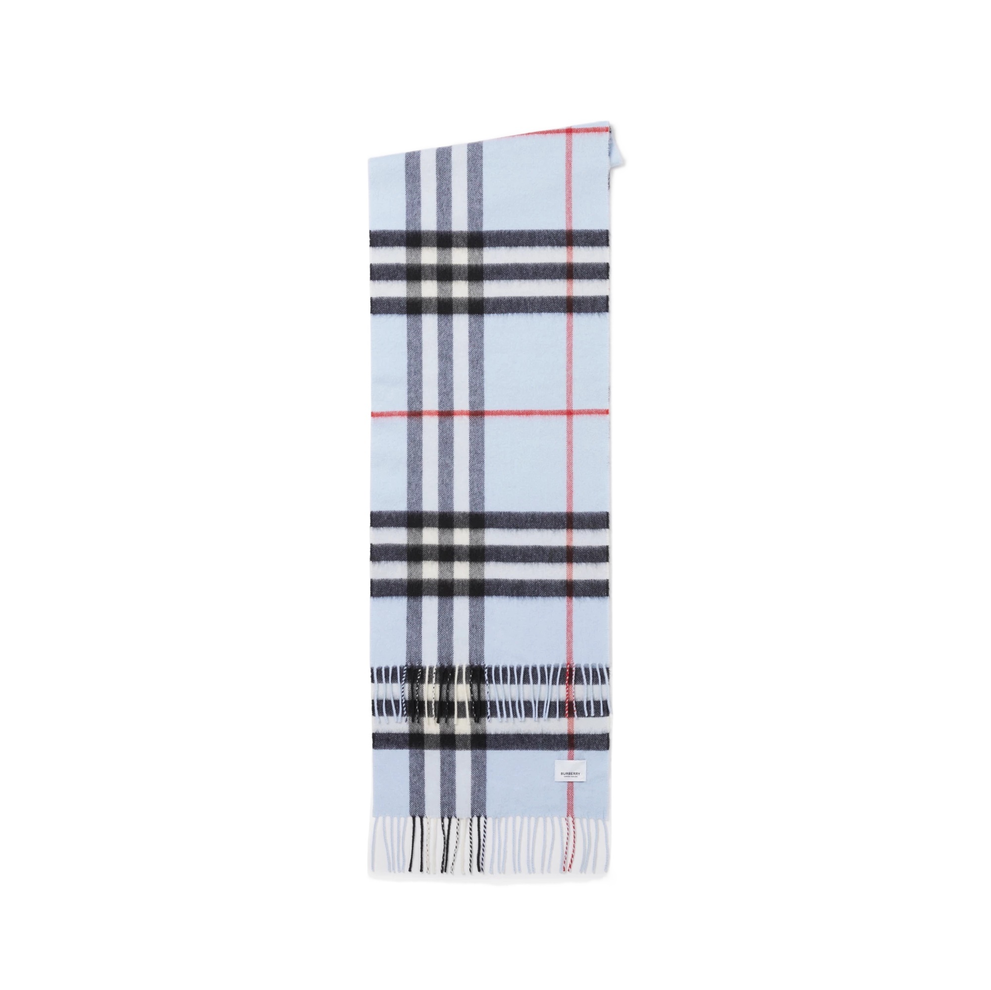Burberry Checked Cashmere Scarf In White