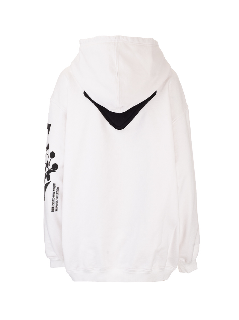 Prada Pattern Hooded Sweater In White
