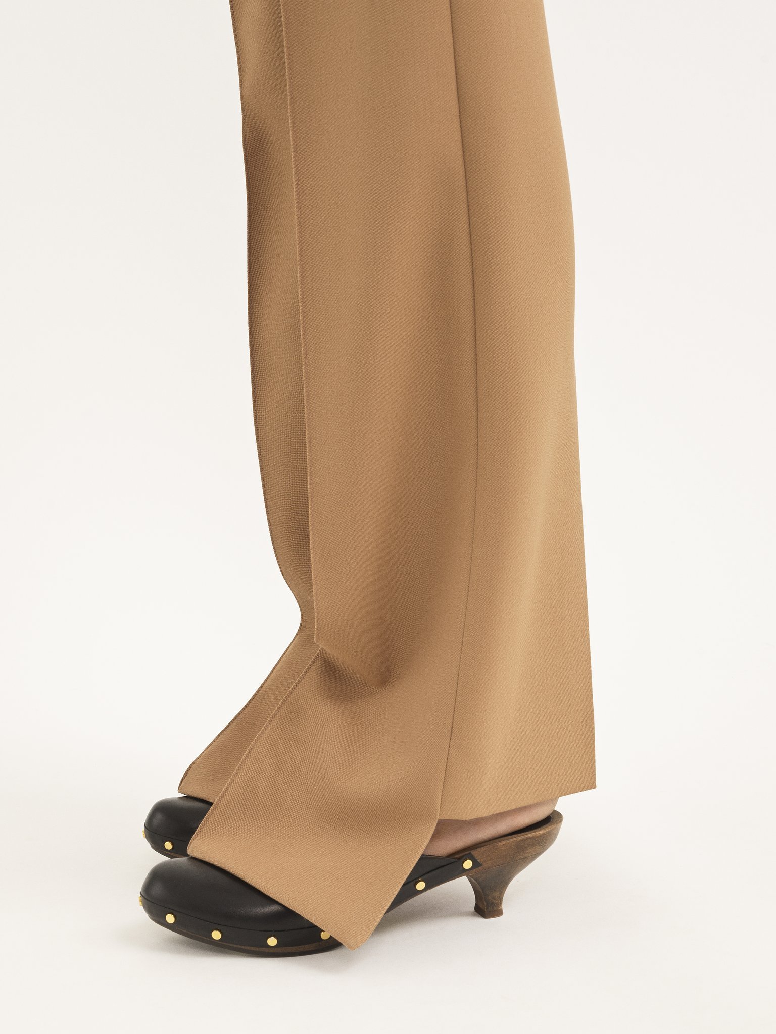 Chloé Pintuck Bootcut Trousers In Nude