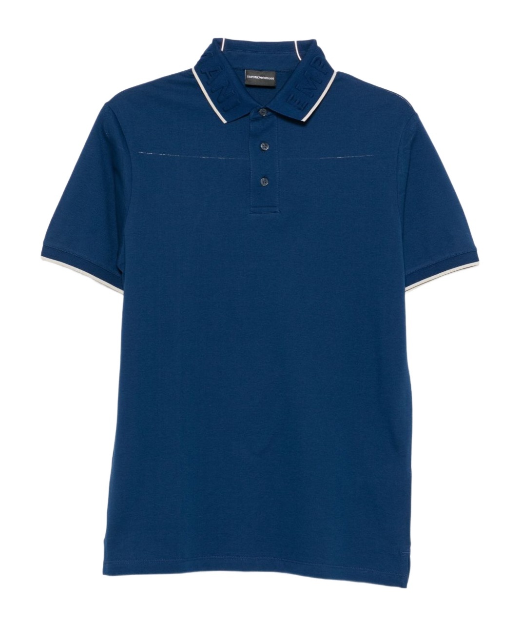 Emporio Armani Logo Cotton Polo Shirt In Blue