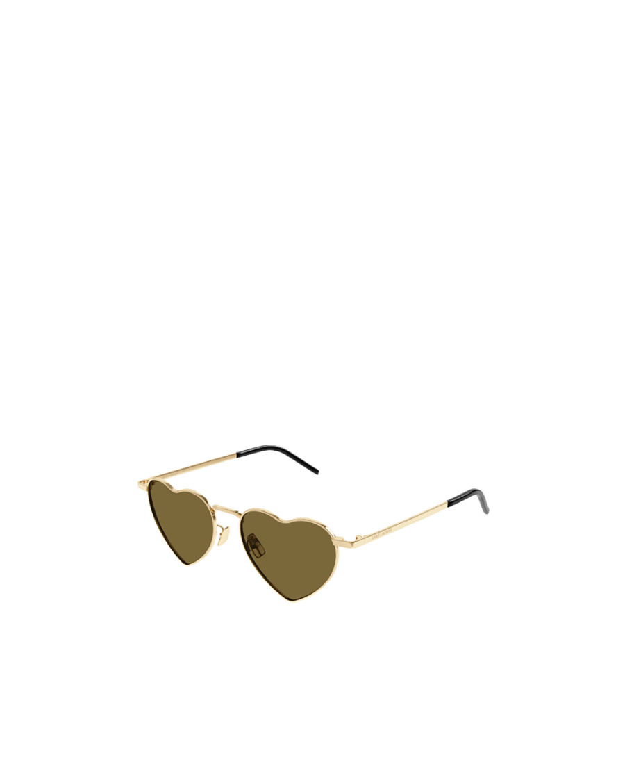 Saint Laurent Loulou Heart-frame Sunglasses In Green
