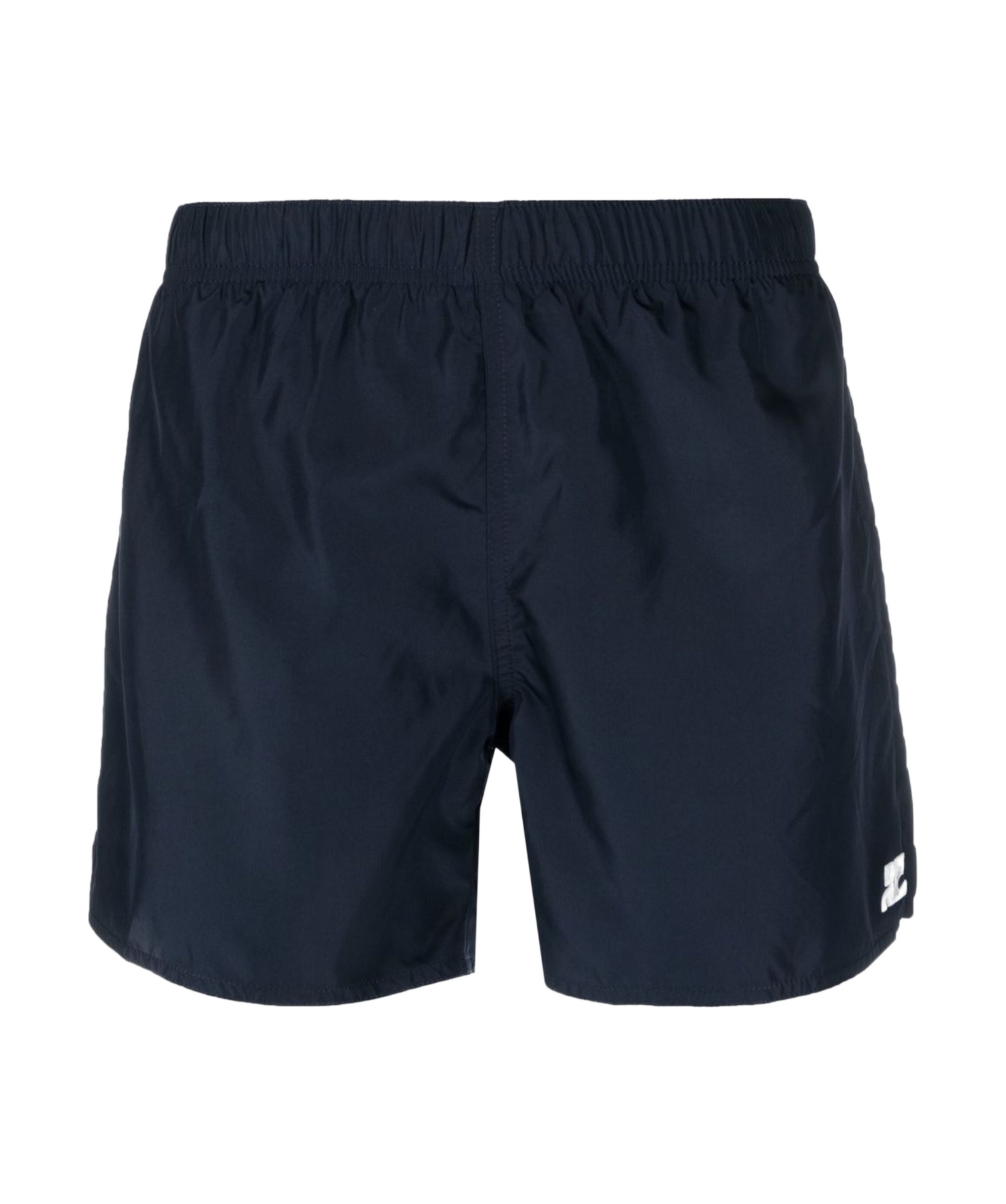 Courrèges Logo-patch Plain Swim Shorts In Black